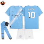 Manchester City Home Kid Replica Football Kit 25/26 CHERKI 10 Printed