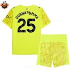 Manchester City Yellow Goalkeeper Kid Replica Football Kit 2025/26 DONNARUMMA 25 Printed
