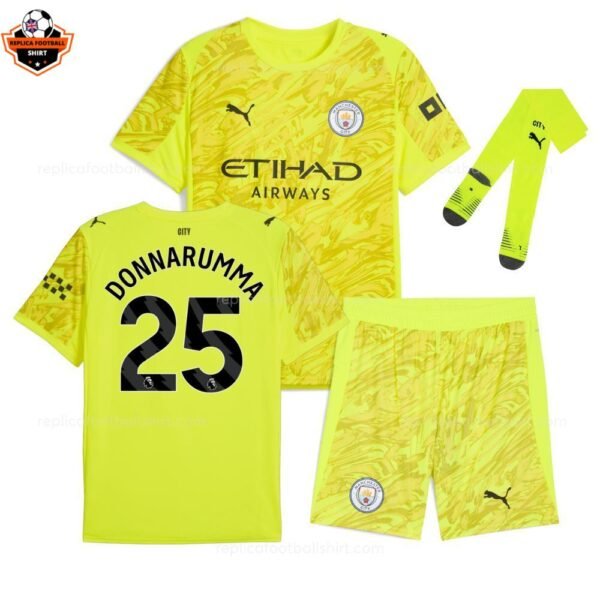 RFS Manchester City DONNARUMA 25 Yellow Goalkeeper Kids Kit 2025_26