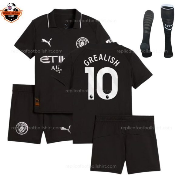 RFS Manchester City GREALISH 10 Away Kid Replica Football Kit 25_26 with socks