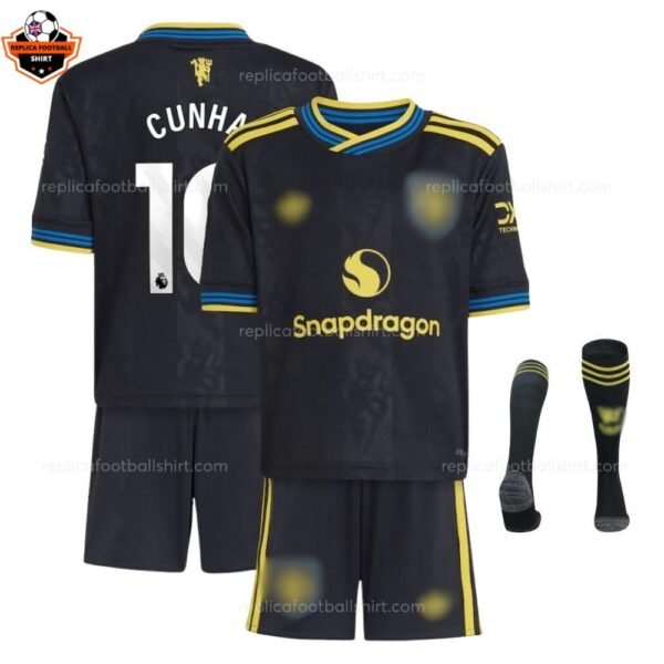RFS Manchester United CUNHA 10 Third Kid Replica Football Kit 25_26 - with socks