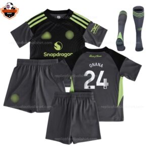 Manchester United Goalkeeper Kid Replica Football Kit 2025/26 ONANA 24 Printed