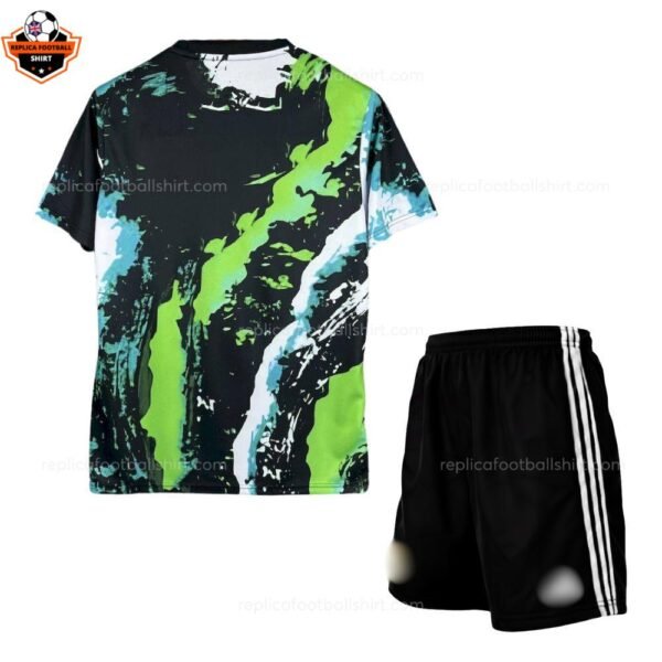 RFS Real Madrid Black Green Special Edition Kids Football Kit 25_26-back view
