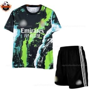 RFS Real Madrid Black Green Special Edition Kids Football Kit 25_26-front view