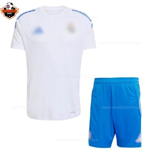 RFS Real Madrid White Blue Training Kids Football Kit 25_26-front view