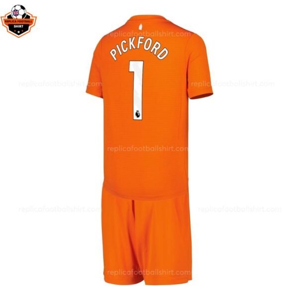 Everton PICKFORD 1 Orange Goalkeeper Kid Replica Football Kit 2025-26 (1)