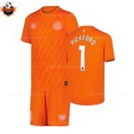 Everton PICKFORD 1 Orange Goalkeeper Kid Replica Football Kit 2025/26