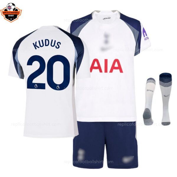 Tottenham Hotspur KUDUS 20 Home Kid Replica Football Kit 2025/26