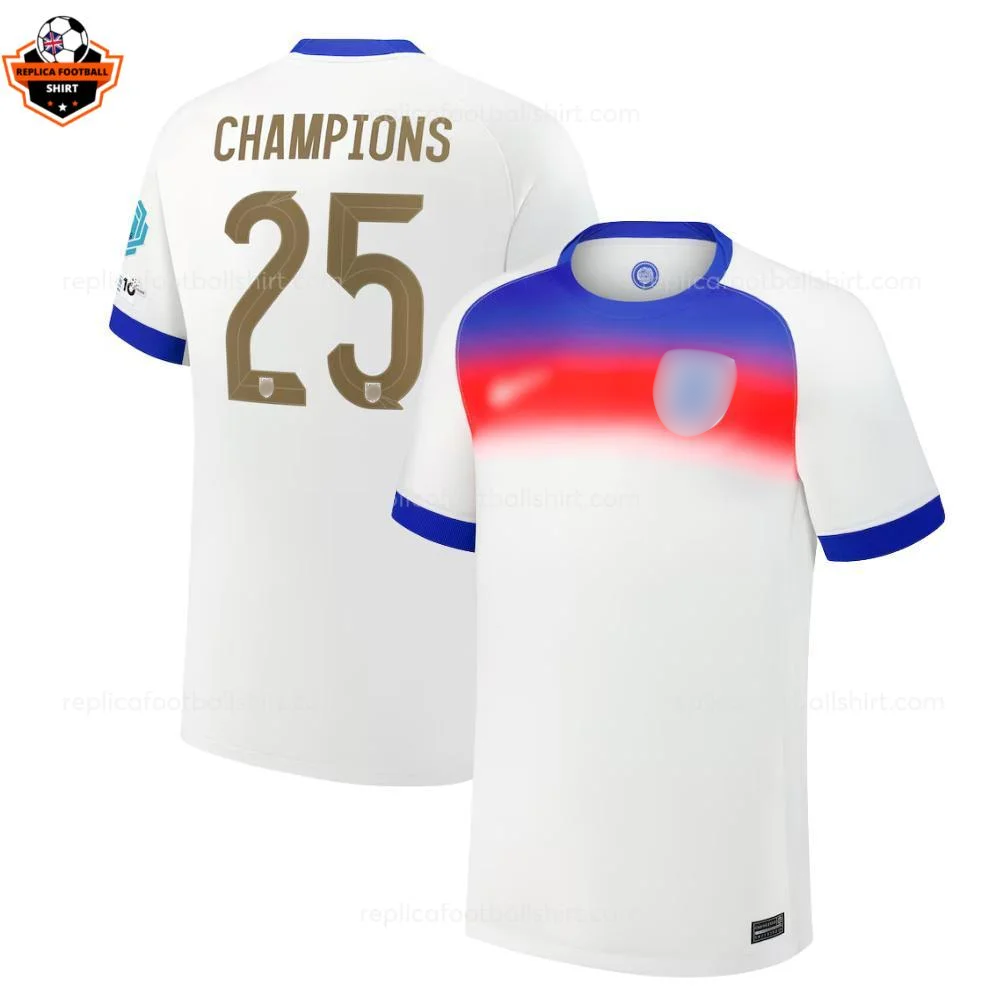 England Home CHAMPIONS 25 Men Replica Football Shirt 2025/26 Printed - Over view - Blur