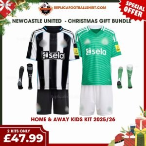 Newcastle FC 2025-26 Christmas Gift Bundle – Home & Away Replica Football Kit