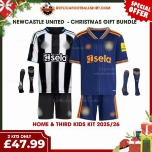 Newcastle FC 2025-26 Christmas Gift Bundle – Home & Third Replica Football Kit