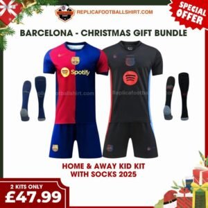 RFS Barcelona FC 2024_25 Christmas Gift Bundle – Home & Away Replica Football Kit
