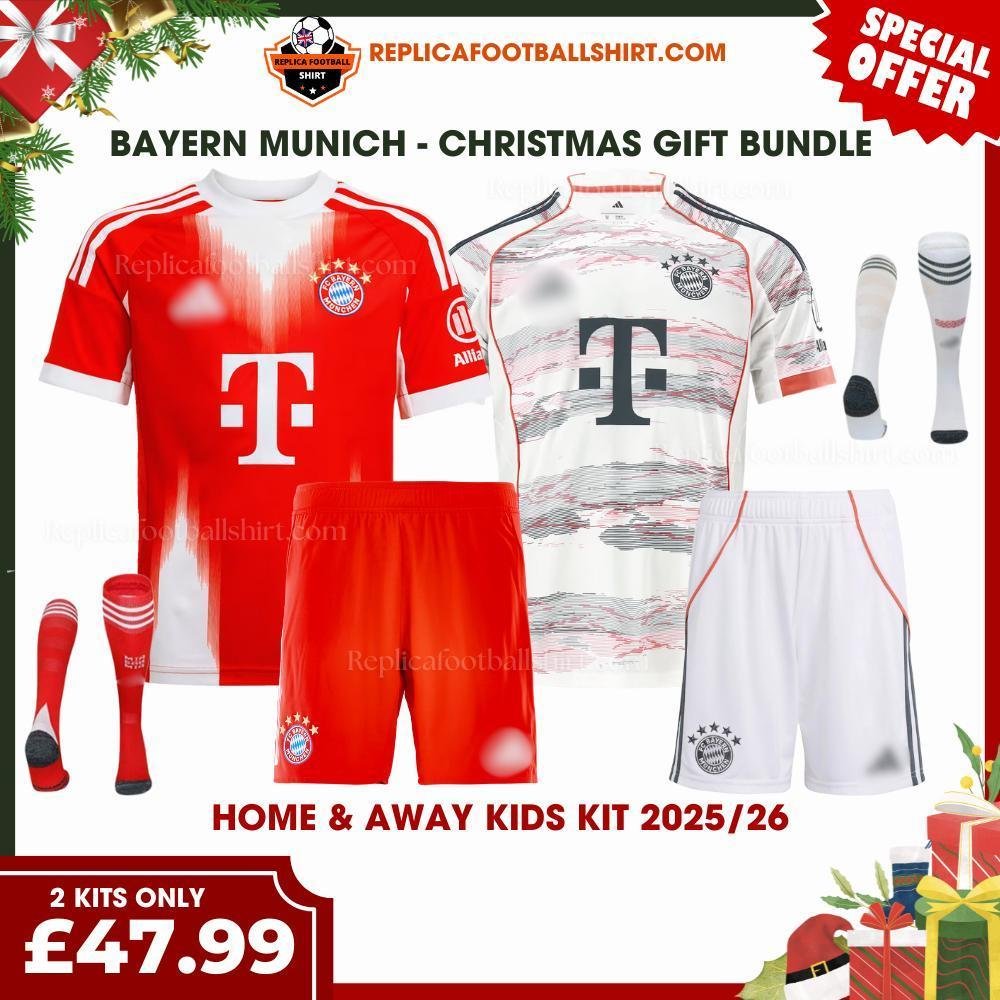 RFS Bayern Munich Christmas Gift Bundle – Home & Away Replica Football Kit 2025_26