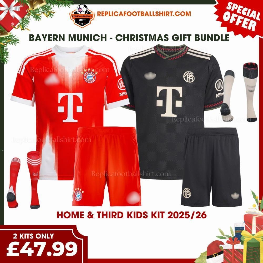 RFS Bayern Munich Christmas Gift Bundle – Home & Third Replica Football KIT
