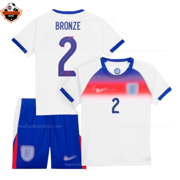 England Lionesses Home BRONZE 2 Kid Replica Football Kit 2025 Printed