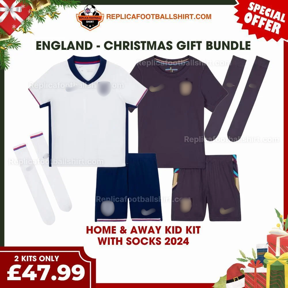 England FC 2024 Christmas Gift Pack – Home & Away Replica Football Kit - Blur