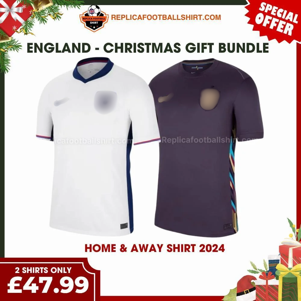 England FC 2024 Christmas Gift Pack – Home & Away Replica Football Shirt - Blur