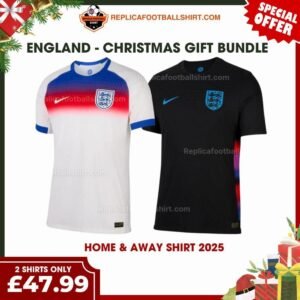 RFS England FC 2025_26 Christmas Gift Bundle – Home & Away Replica Football Shirt