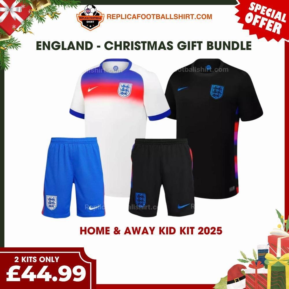 RFS England FC Lionesses 2025_26 Christmas Gift Bundle – Home & Away Replica Football Kit