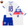 England Lionesses Home KELLY 18 Kid Replica Football Kit 2025/26 Printed - Over view - Blur