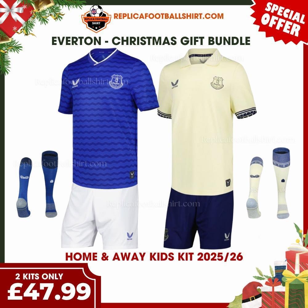 RFS Everton Christmas Gift Bundle – Home & Away Replica Football Kit 2025_26