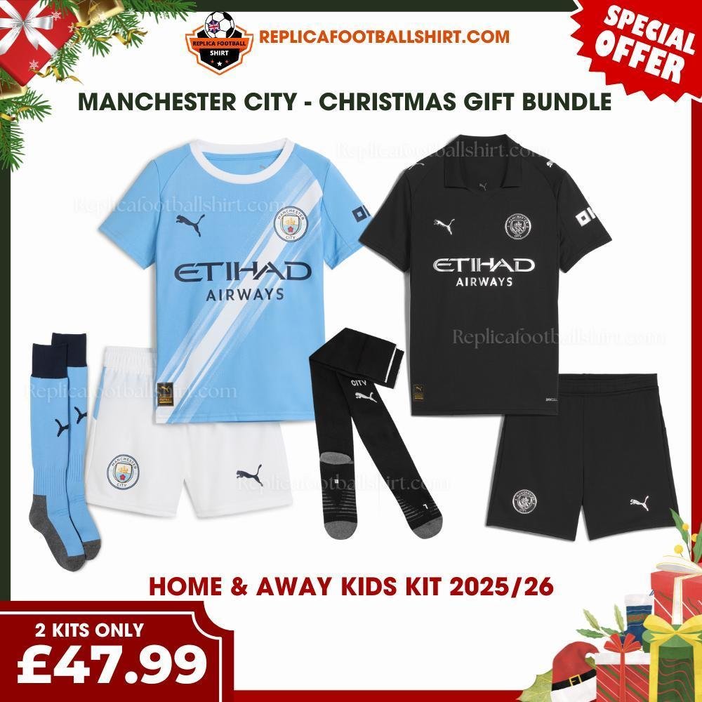 RFS Man CITY Christmas Gift Bundle – Home & Away Replica Football Kit 2025_26