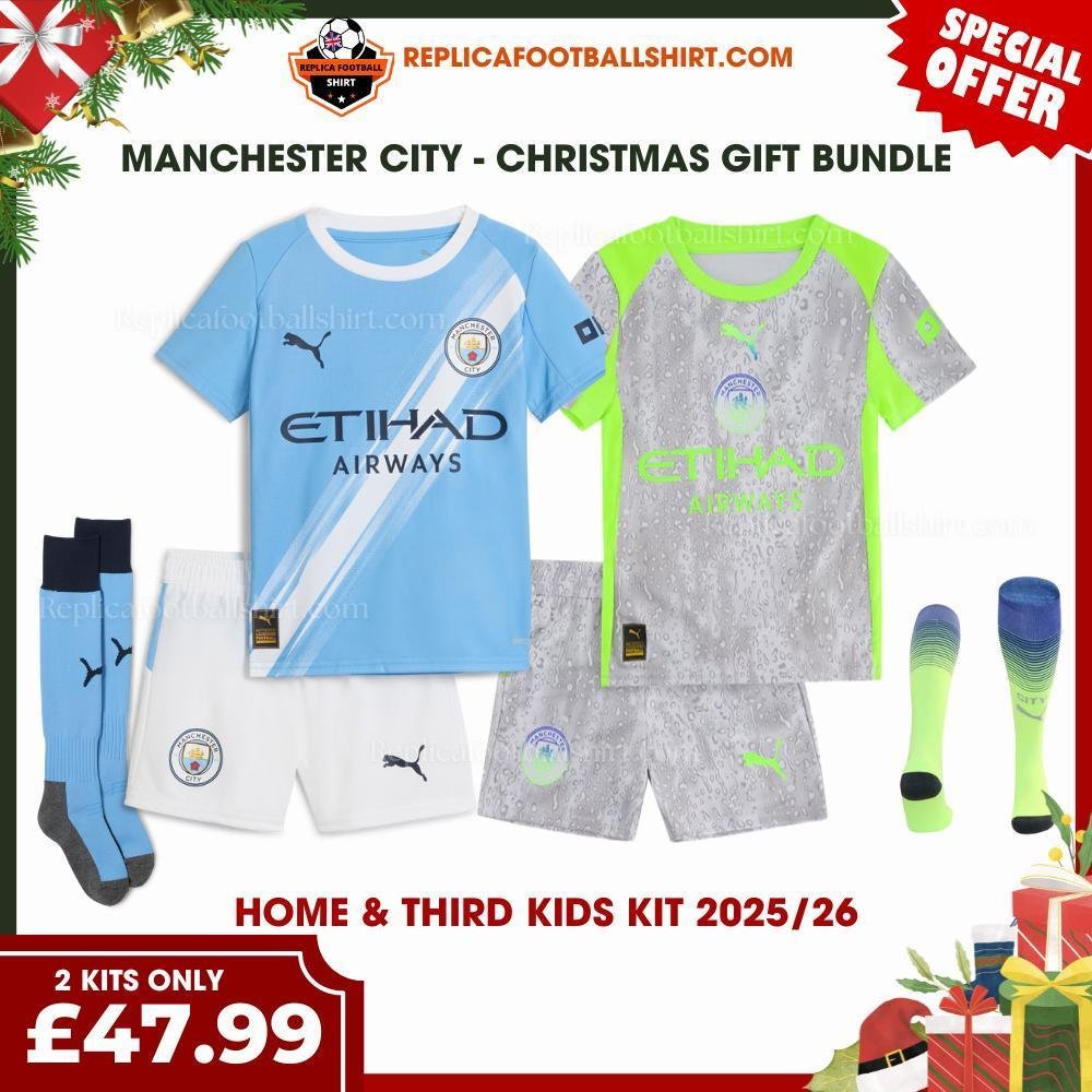 RFS Man CITY Christmas Gift Bundle – Home & Third Replica Football Kit 2025_26