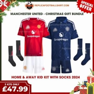 RFS Manchester United FC 2024_25 Christmas Gift Bundle – Home & Away Replica Football Kit