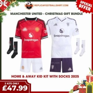 RFS Manchester United FC 2025_26 Christmas Gift Bundle – Home & Away Replica Football Kit