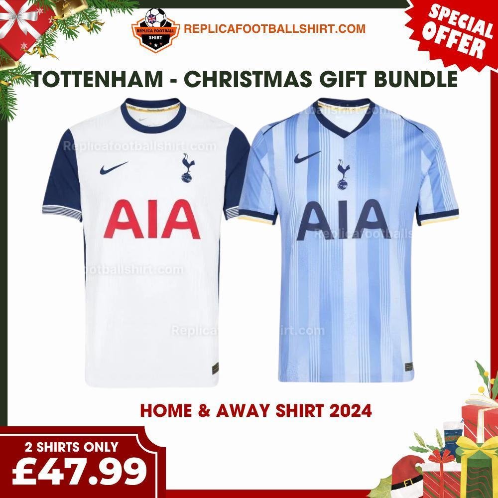 RFS Tottenham FC 2024_25 Christmas Gift Bundle – Home & Away Replica Football Shirt
