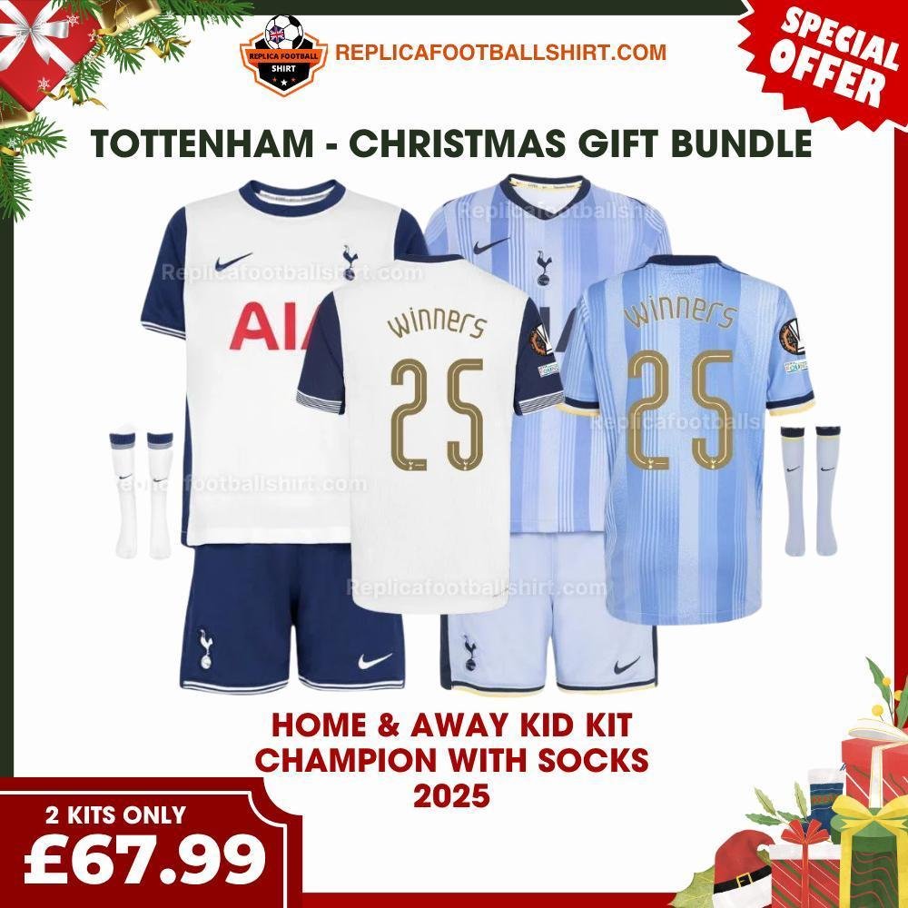 RFS Tottenham FC WINNERS 2025 Christmas Gift Bundle – Home & Away Replica Football Kit