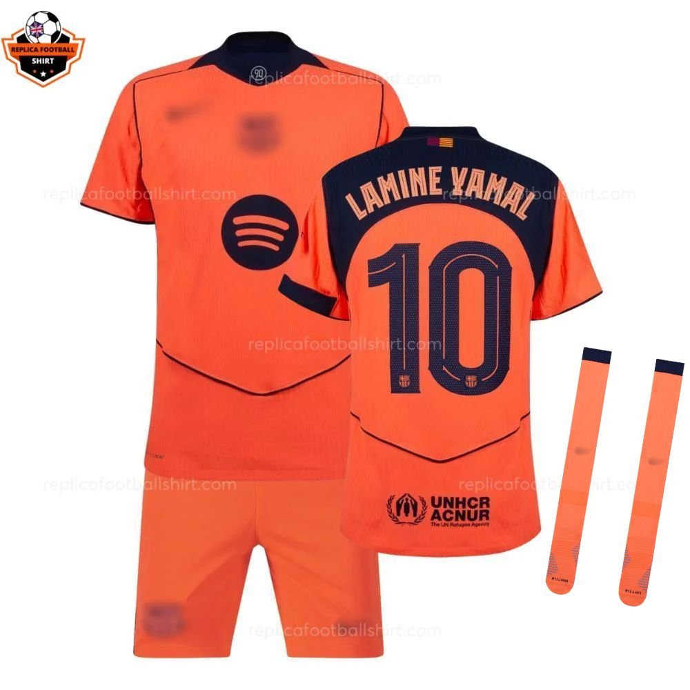 Barcelona LAMINE YAMAL 10 Third Kid Replica Football Kit 2025/26 Printed