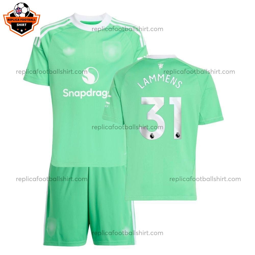 Man Utd Green Goalkeeper Kid Replica Kit 2025/26 LAMMENS 31 - Over view