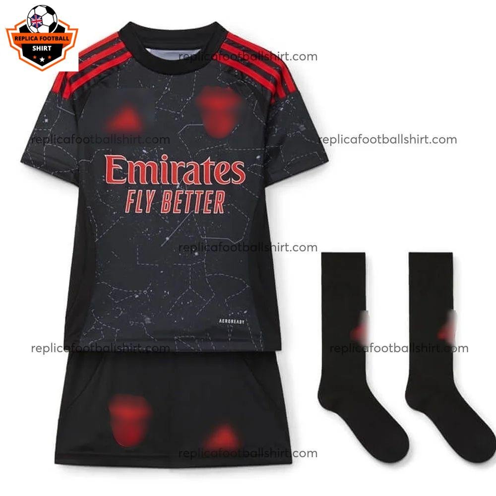 RC Lens Away Kid Replica Football Kit 2024/25 - Front view - Blur