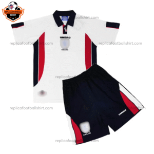 Retro England Kid Home Replica Football Kit 1998 - front view - blur