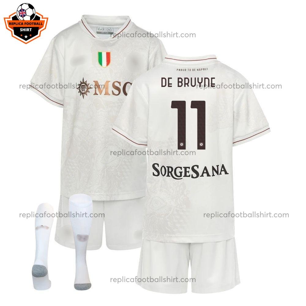 SSC Napoli Away Kid Replica Football Kit 2025/26 DE BRUYNE 11 Printed - Over view