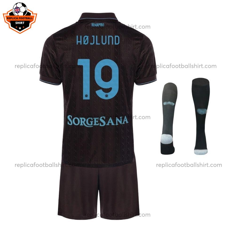 SSC Napoli Third Kid Replica Kit 25/26 HØJLUND 19 - Back view