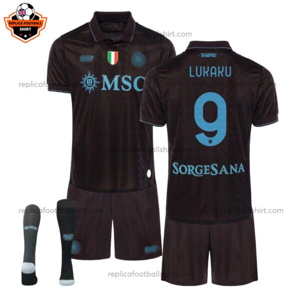 SSC Napoli Third Kid Replica Football Kit 2025/26 LUKAKU 9 Printed