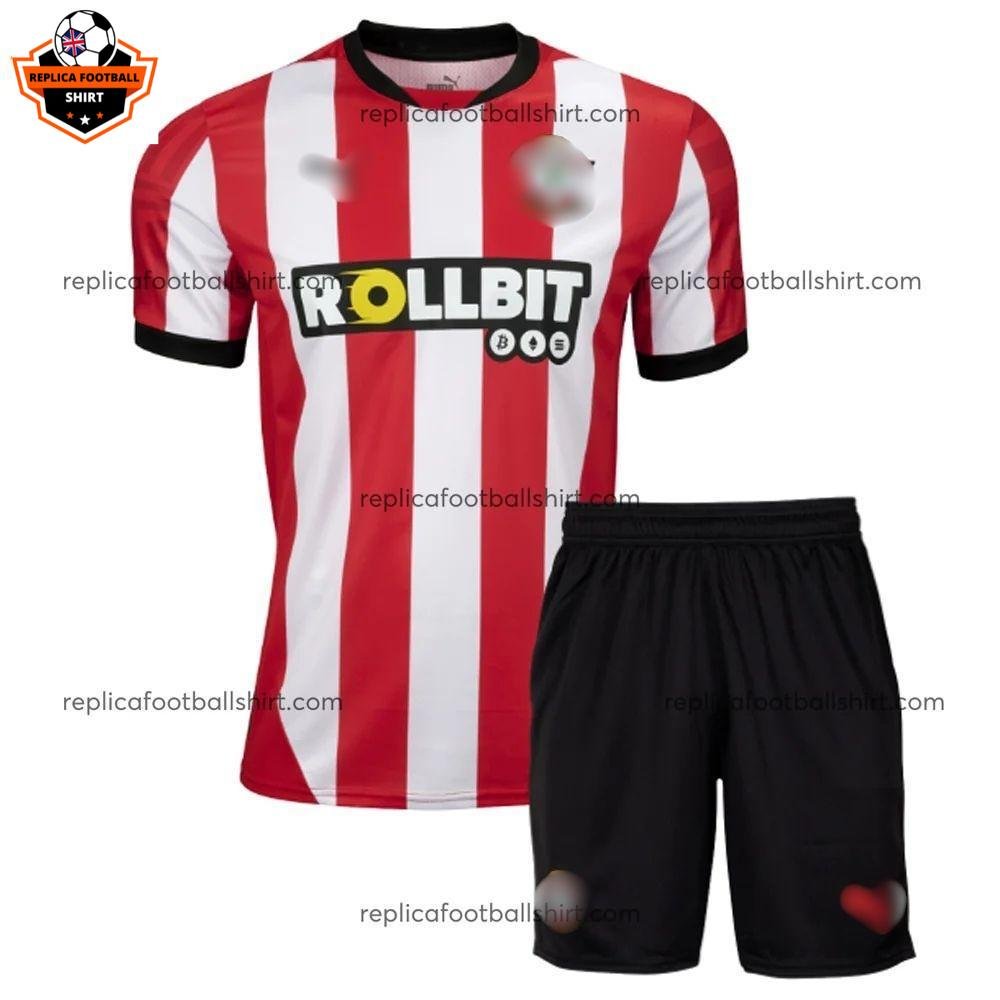 Southampton Home Kid Replica Football Kit 2024/25 - Front view - Blur