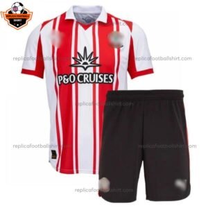 Southampton Home Kid Replica Football Kit 2025/26 - Front view - Blur