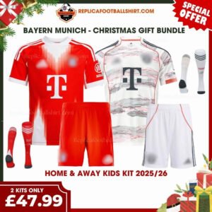 Bayern Munich FC 2025/26 Christmas Gift Bundle – Home & Away Replica Football Kit - Blur