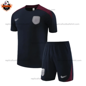 England Dark Blue Training Kid Replica Football Kit 2023/24 - Front view - Blur