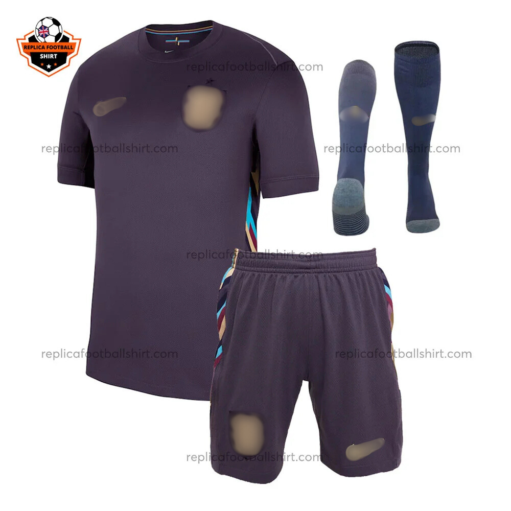 England Away Adult Replica Football Kit 2024 - Front view - Blur