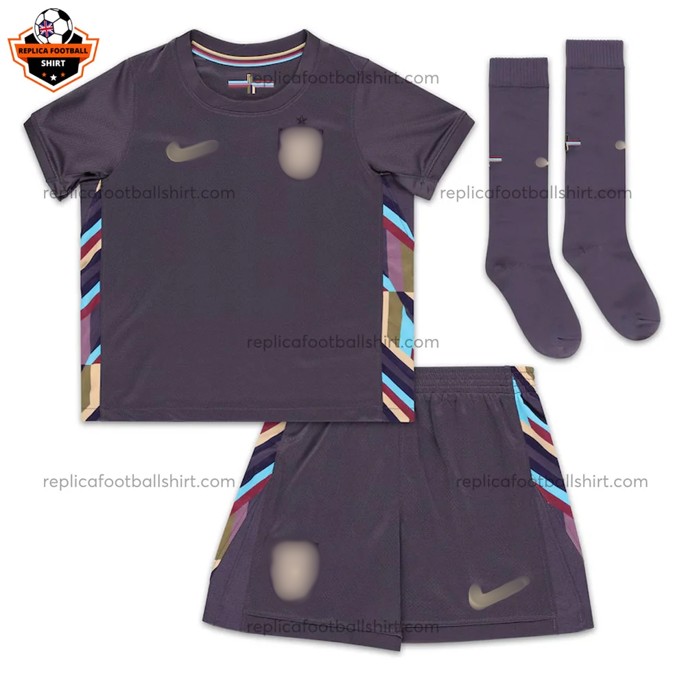 England Away Junior Replica Football Kit 2024/25 - front view - blur