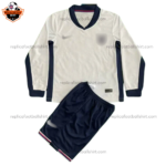England Home Kid Replica Football Kit 2024 Long Sleeve