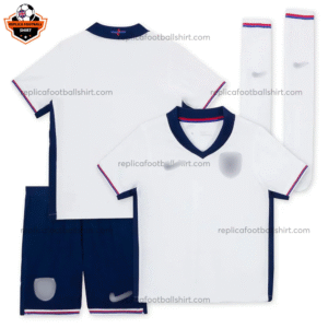 England Home Kid Replica Football Kit 2024/25 - over view - blur