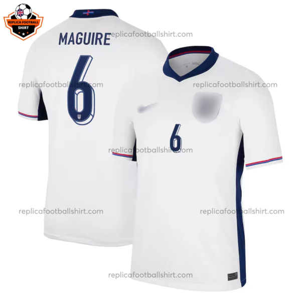 England Home Men Replica Football Shirt 2024 MAGUIRE 6 Printed