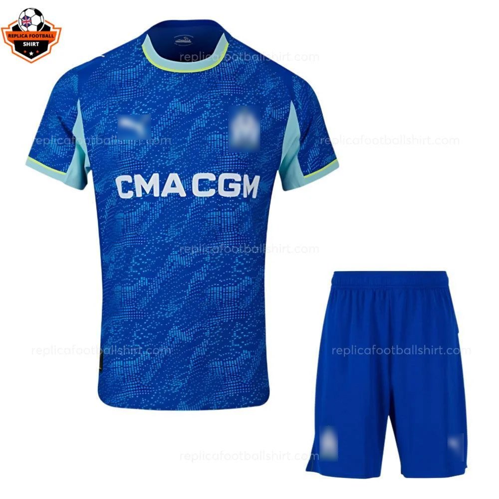 Olympique Marseille Third Kid Replica Football Kit 25/26 - Front view - Blur