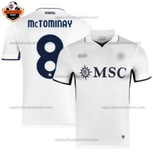 SSC Napoli Away Adult Replica Football Shirt 2024/25 McTOMINAY 8 Printed - Over view- Blur