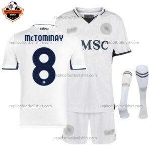 SSC Napoli Away Kid Replica Football Kit 2024/25 McTOMINAY 8 Printed - Over view - BLur